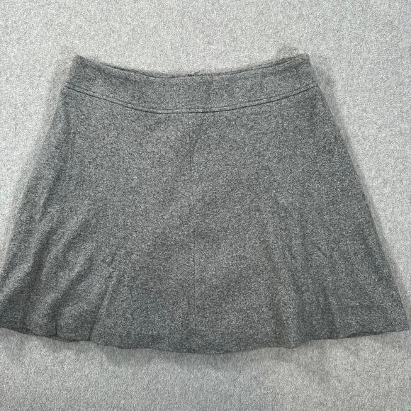 Ann Taylor LOFT Mini Swing Skirt Women's 10 Gray Flannel Side Zipper - Picture 1 of 6